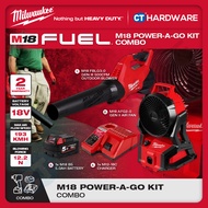 Milwaukee M18 POWER-A-GO KIT Combo | M18 FBLG3-0 Gen III Blower | M18 AFG2-0 Gen II Air Fan | Batter