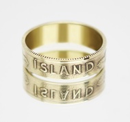 冰島硬幣戒指 1 克朗 1957-1975 男士硬幣戒指 女士硬幣戒指