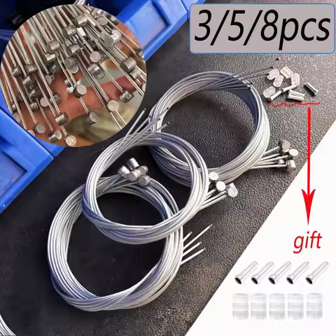 3/5/8pcs Mountain Bike Brake Cable Stainless Steel Inner Cable 0.9M/ 1.7M/2M with O-Rings and Cable 