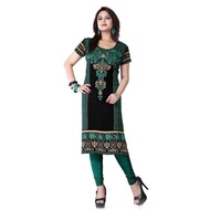 [Size M(40) to 4XL(50)] Crepe Short Sleeve Kurti - Top only