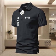 PUTIH Polo collar T-Shirt P0019 Text Left Right White Adult Collar T-Shirt / Wangki Men's Polo T-Shi