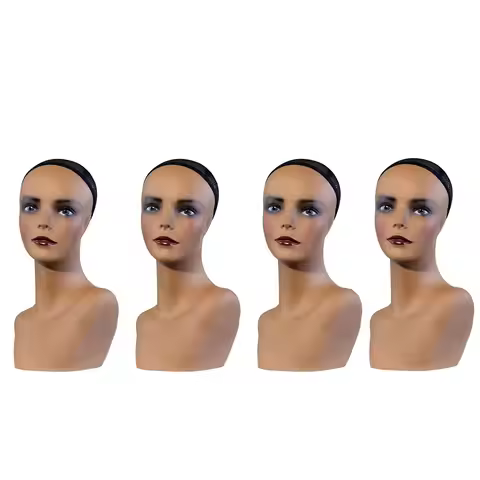 4PC Mannequin Head with Shoulders Wig Display Head European and American Fashion Woman Manikin Heads