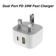 Dual Port Type-C 20W Charger Adaptor USB-C Fast Charger Type C Charging USB C Power Adapter Charger 