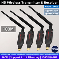 100M HDMI Wireless Extender Support 1 to 4 Display Wireless Transmitter and Receiver 1080P 60Hz 100B