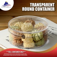 Round Plastic Transparent Container, Cookies Container, Bekas Makanan Biscuit Container