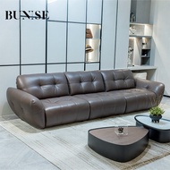 BUNISE โซฟาหนังวัวแท้ DF-673 Catania Olympia (หนังเต็มเกรด) โครงไม้สนรัสเซีย เบาะฟองน้ำหนา 3 ชั้น รั