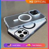 H2 Aurora Series Magnetic Matte Case Transparent Anti Drop Protection Case For iPhone 16 15 14 13 12