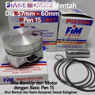 Piston piston kit FIM set custom dome raw material pin 15 DM 57 57,5 58 58,5 59,5 60 mm boreup mio