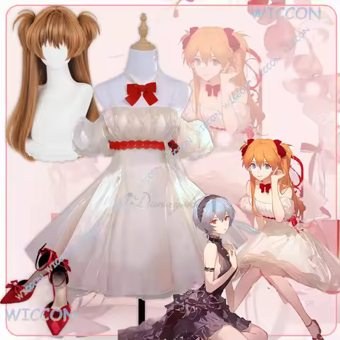 SUGOI/EVA Asuka Langley Soryu Whisper Of Flower Cosplay Costume Full Set Sweet Dress Women Princess 