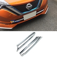 Xuming ABS Chrome กระจังหน้ารถสำหรับ Nissan Note 2017 2018 2019กันชนหน้า Air-Inlet Grille 2ชิ้น/ล็อต
