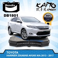 Bendix Front Brake Pad DB1801 Toyota Harrier ZSU60 ZSU65 2.0 AVU65 2.5 (No Turbo) 2013 2014 2015 201