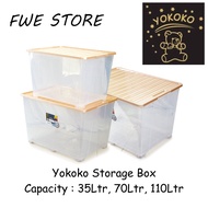 Yokoko Storage Box With Wheel / Kotak Penyimpanan Transparent