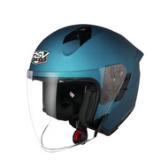 Helm Half Face RSV SV300 Virdian Hue Double Visor Paket Ganteng Leopard SNI
