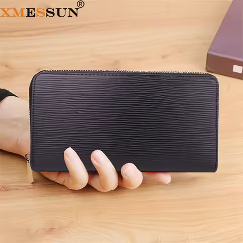 XMESSUN New Genuine Leather Purse for Women 2025 Fashion Cowhide Large Capacity Lizard Pattern Long 