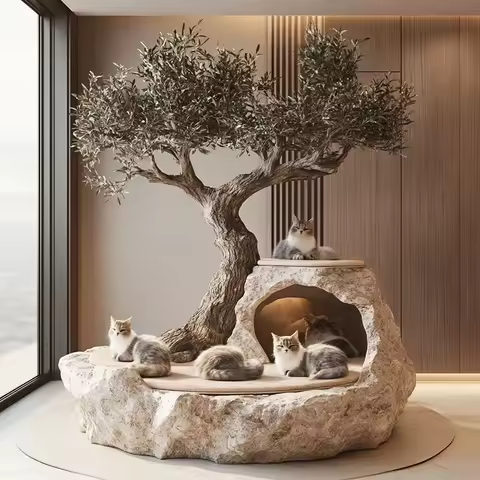 TAO Simulation green plant large cat climbing frame tree house landscape hotel villa atmosphere tree