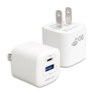 【WELLY】20W氮化鎵GaN 超迷你充電器 PPS+PD+QC Type-C/USB-A雙孔輸出充電頭