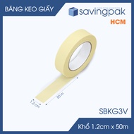 SBKG3V - Combo of 12 rolls of paper tape, size 1.2cm x 50m - Writing, paint blocking tape -S.BKG3V