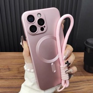 ((with Tether) Suitable for iPhone 11 12 13 14 15 16 Pro Max Plus Matte Phone Case Full Lens Back Co