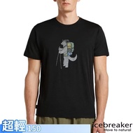 [Icebreaker] Men 100% Merino Wool Round Neck Short-Sleeved Top (Outing Hiking) -150 IB0A56WV-001 Bla