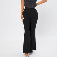Black Fit Flare Bottom Pants Trousers