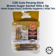 CSR Brown Sugar Sachet 5g x 100s | Gula Perang Pek | Hotel Pack | Coffee Tea Sugar Stick
