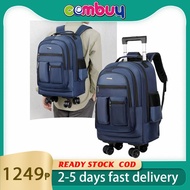 Trolley Backpack 4 Wheels Detachable Travel Backpack Waterproof Laptop Bag Rolling Backpack