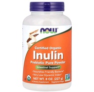 Now Foods Certified Organic Inulin Prebiotic Pure Powder 8 oz (227 g / 454g)