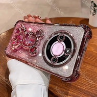 เคส Honor X9C เคส Honor X9C X9B X9A เคสโทรศัพท์ Sparkling Sand Bear Anti Drop Frame Electroplated