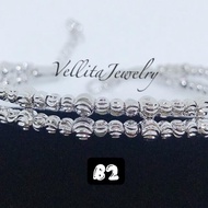 [VJ]Bangle “Beads” Premium Quality 999.9 Rhodium Plated Bangles {Gelang Tangan Emas Putih Persist 75