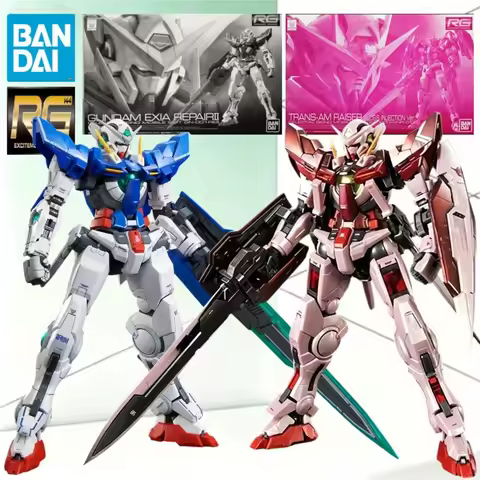 Bandai RG Dual Pack GN-001REII Exia Repair II & GN-001 Trans-Am Gloss Pink Blue Mecha Gundam 00 Coll