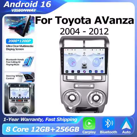 Android 16 QLED 2000*1200P For Toyota AVanza 2004-2012 GPS Navigation Multimedia Player Auto Wireles