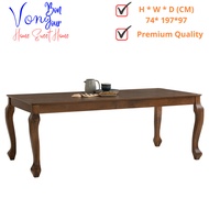 Qatella LOTUM Extra Long 200x100CM Solid Wood Dining Table-Cocoa Meja Makan Dining Desk Meja Dinner