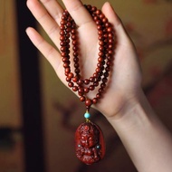 [Ready Stock] Zambia Red Sandalwood Flying Tara Bracelet Guanyin Pendant Men Women Style Safe Pendan