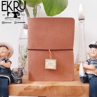 PASSPORT B7 - MILK CHOCO - GENUINE LEATHER COVER TRAVELERS NOTEBOOK JOURNAL/ GENUINE LEATHER JOURNAL