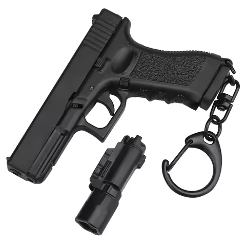G17 Keychain Tactical Mini Pistol Shape Keyring G17 Model Keychain Gun Decorations with Detachable F