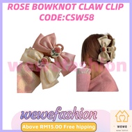 Pink Flower Hair Clip Bowknot Hairpin Ponytail Holder Cute Hairpin Hair Accessories-CSW58