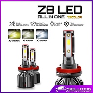 3 COLOUR Z8 50w 5800LM Car LED Headlight Bulb H4 / H11 / H3 / H1 / H7 / 9006 / 9005 Headlamp Tricolo
