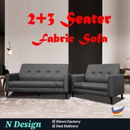 [N Design] 2+3 Sofa Set / Sofa Ruang Tamu / 3 Seater Sofa / 2 Seater Sofa / Fabric Sofa / Homestay S