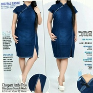 DRES DENIM SB COLLECTION MIDI DRESS CIE JEANS JUMBO CHEONGSHAM WANITA