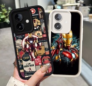 Black and White soft silicone Casing for OPPO A3X A3 A5 A5i Pro A79 A5X 5G Z-102 Iron Man