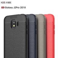 SHUOHU For Samsung Galaxy J2 Pro 2018 Case Luxury Litchi Leather Soft Phone Cases For Galaxy J2 Pro