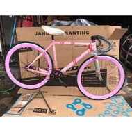 READY STOK sepeda fixie 700c merk united soloist 02 frame besi wheel set brain rem torpedo