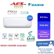 SAVE 3.0 Daikin 1HP 1.0HP FTKU Series Deluxe Inverter R32 Gas Air Condtioner FTKU28B Inverter Aircond Penghawa Dingin 冷气