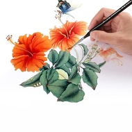 SHC 5Pcs 00000 Precision Fine Tip Paint Brush Set For Acrylic Models Miniature Detail Nylon Hair Thi