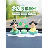Chinese Style Buddhist Girl Car Decorations Good Luck Lotus Healing Interior Center Console Table De