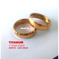 Gold DOFF/ TITANIUM COUPLE RING [ CARVED NAME ]