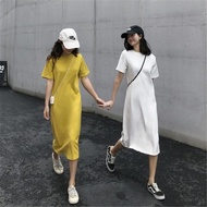 Women's Dresses Summer Korean Style Plus-size Loose T-shirt Dress Daily Casual Dresses Simple Versatile Dresses