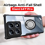 For Xiaomi 14T Pro 14TPro Mi 13T 12T 11T 10T Acrylic Holder Ring Magnetic Phone Case Transparent Arm