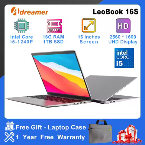 Adreamer 16 Inch Laptop LeoBook16S 2560*1600 IPS 60Hz CPU Intel Core i5-1240P 16GB RAM SSD 1TB 16" B