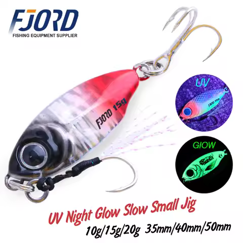 FJORD 10g 15g 20g Jig Hard Lure Micro Sea Slow Sinking Shore Casting Metal Jig UV Night Glow Bait Fl